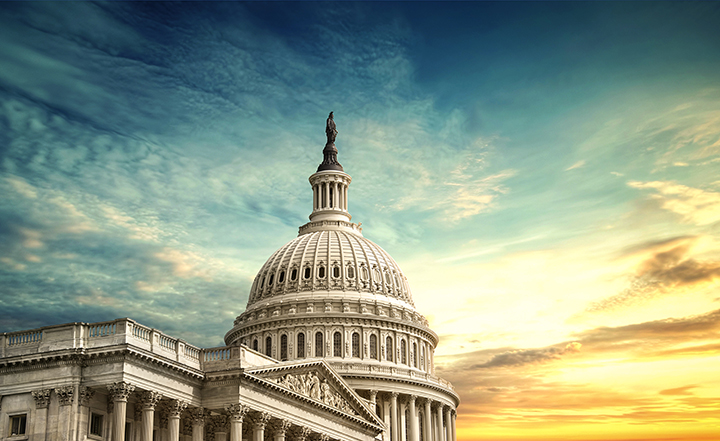 US capitol building in Washington DC for government contractor lending and financing